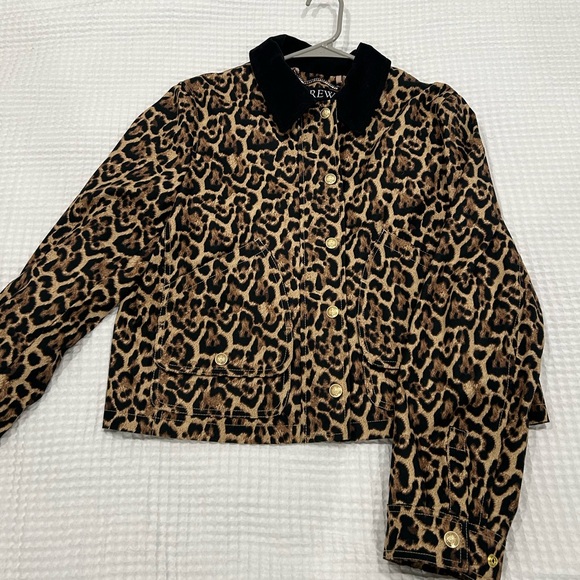 Jcrew Leopard Barn Jacket with Black Collar - Picture 1 of 4